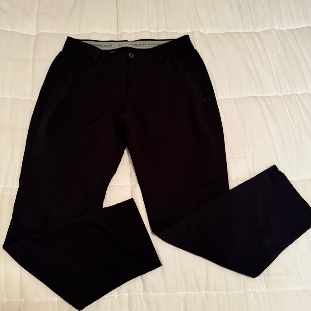 Under Armour Golf Pants Mens 34x30 Black Match Play Moisture Wick Performance